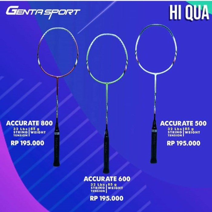 MURAH Hiqua New Accurate Raket Badminton - Putih/500/med