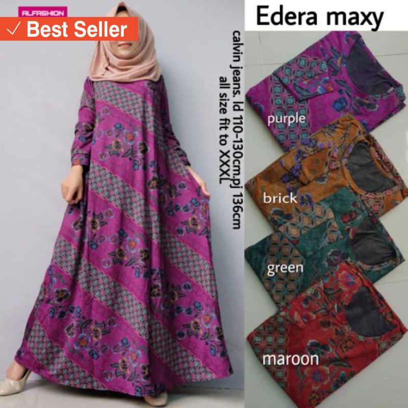 DRESS MAXI WANITA CANTIK ANGGUN RAPI HALUS MURAH / EDERA MAXY BY ALFASHION