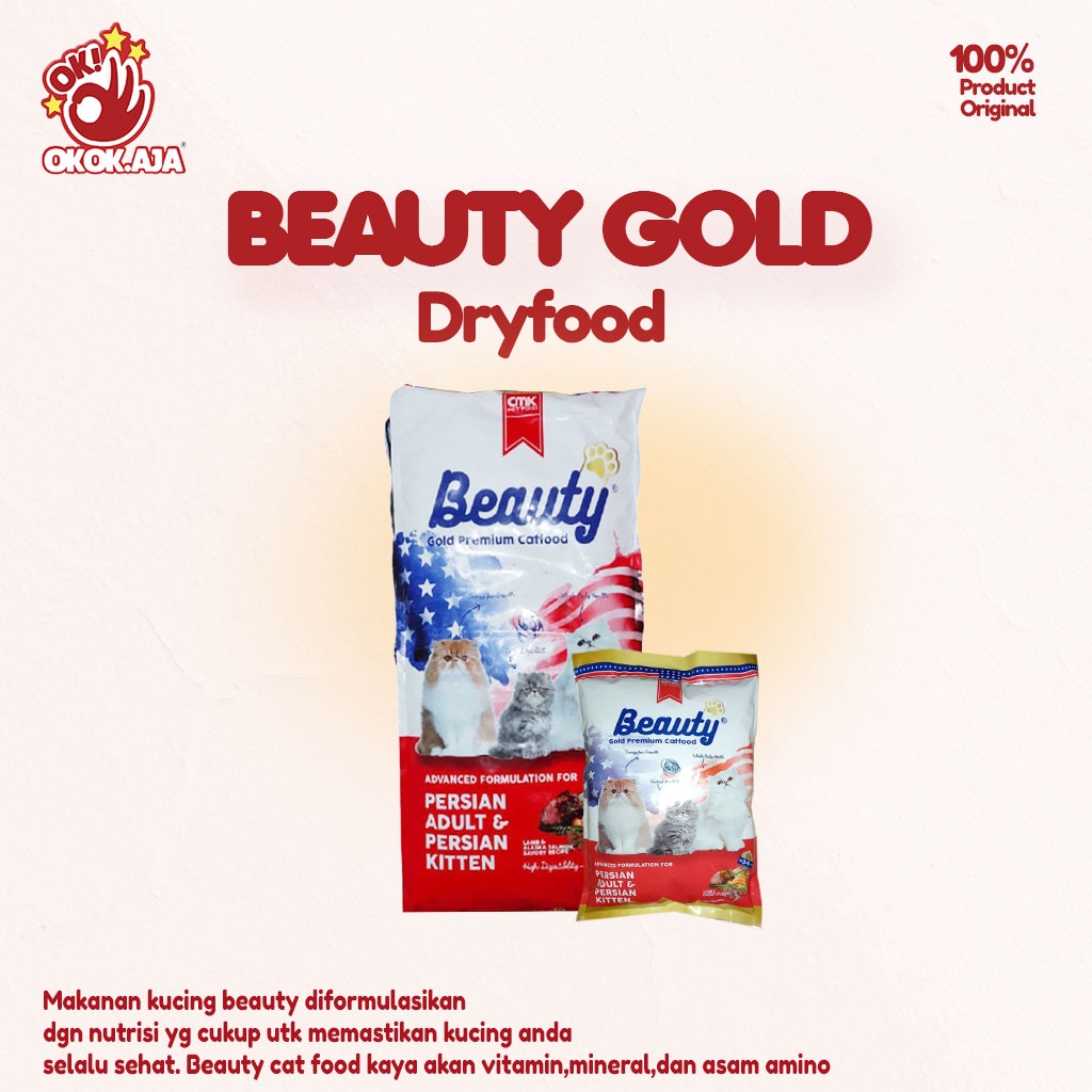 Makanan Kucing kering premium BEAUTY GOLD 15kg for Adult &amp; Kitten khusus GRAB GOSEND