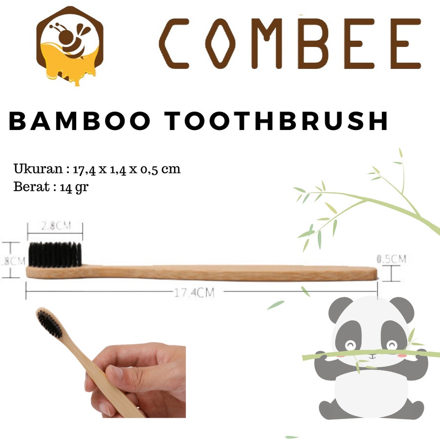 Eco Friendly Sikat Gigi Bamboo / Bambu Natural Alami