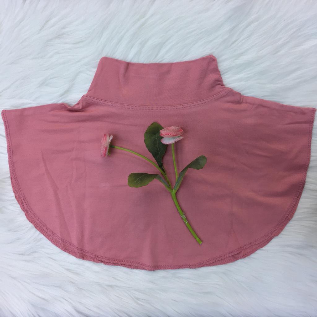 Islah Inner Leher Turtle Neck Rayon Premium / Manset Leher Kaos Premium / Manset Turtle Neck / Atasan Wanita / Inner Dada / Dalaman Wanita / Dalaman Leher / Inner dada / Inner Wanita-Dusty Pink