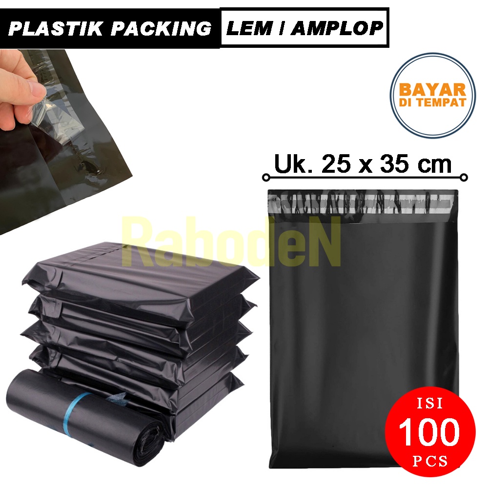 

Plastik Packing Lem Plastik Amplop Ukuran 25 x 35 cm Plastik Warna Hitam Tanpa Lubang Bahan PE 0,04 mm Isi 100 Pcs