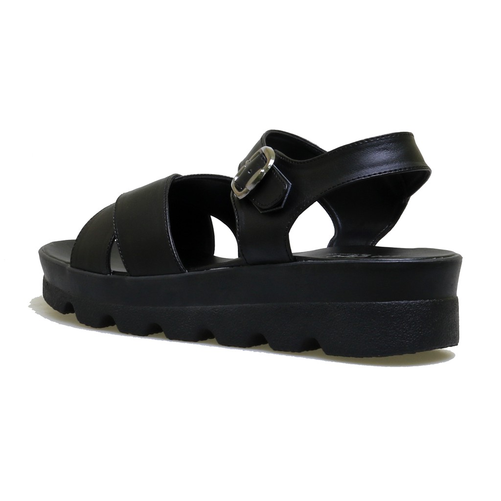 Sandal Casual Wanita Glamor Jet Black BM-05 Sendal Wedges Pesta Elegan