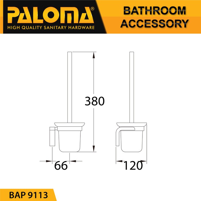 PALOMA BAP 9113 Sikat WC Bulat Pot Tempat Toilet Brush Holder Kloset