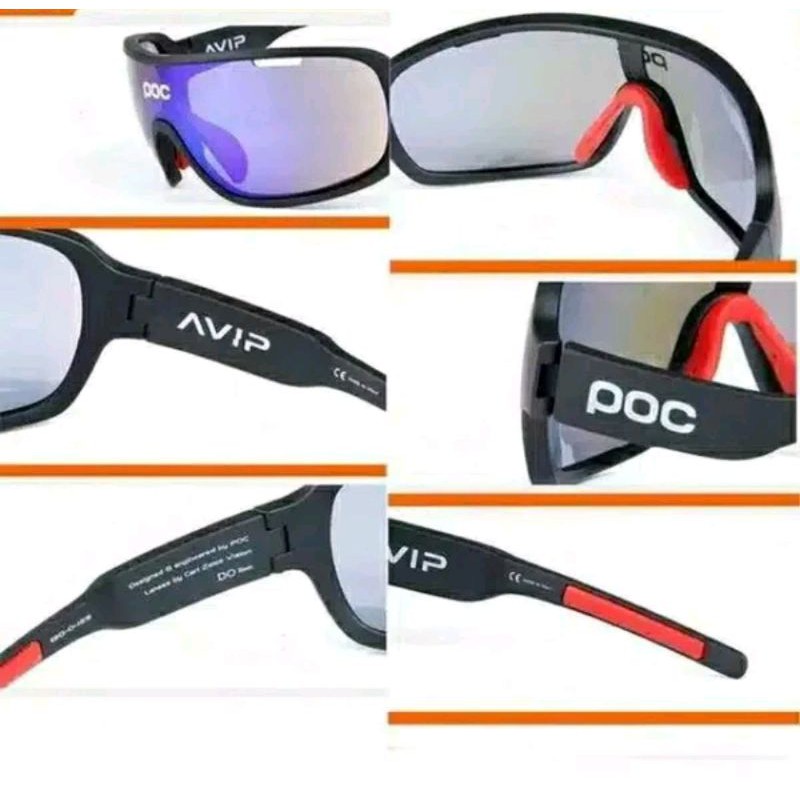 POC kacamata sepeda polarized sunglasses UV400 dengan 5 lensa