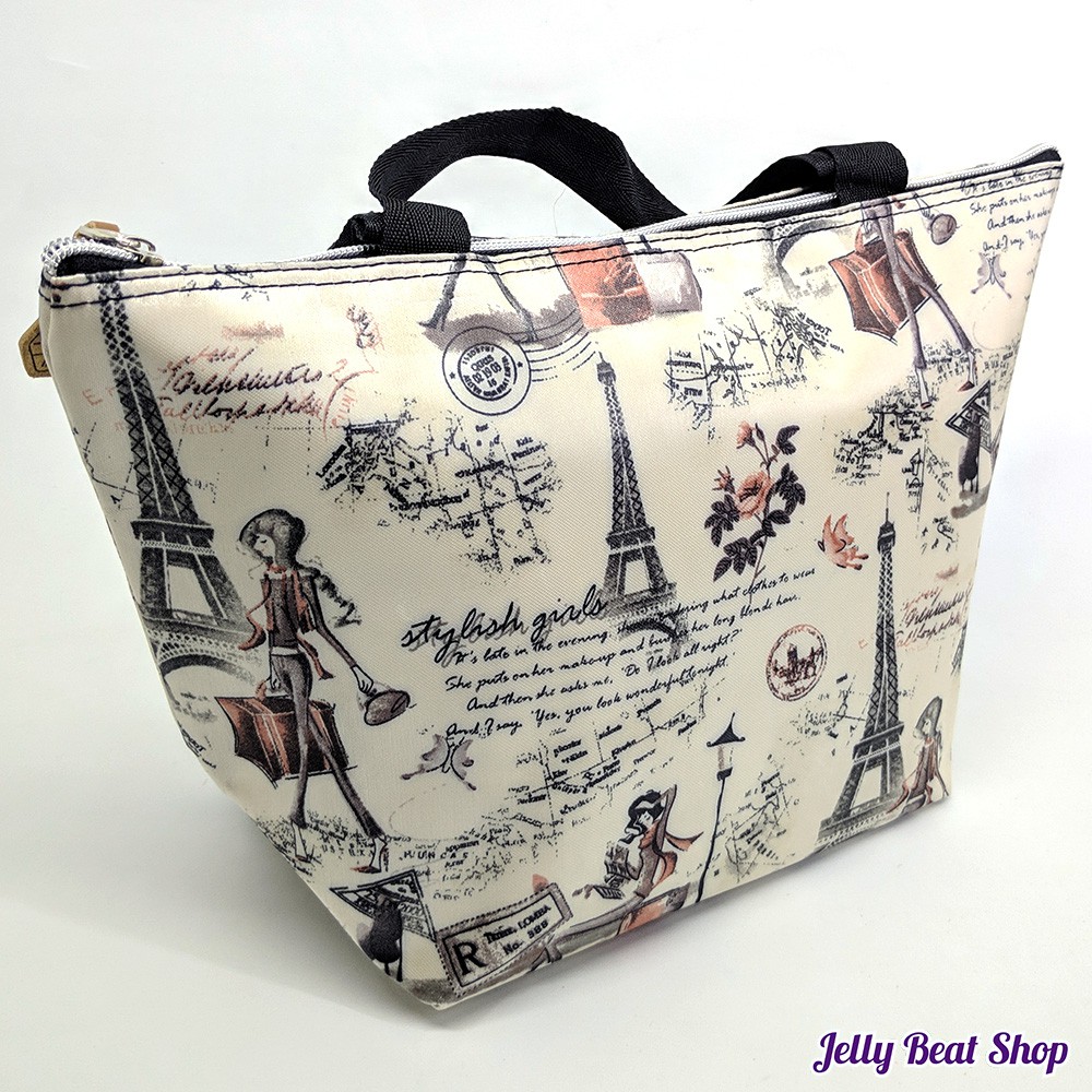 Tas Teng-teng iNSULATED PARIS WHITE tote bag / goodie bag / totebag