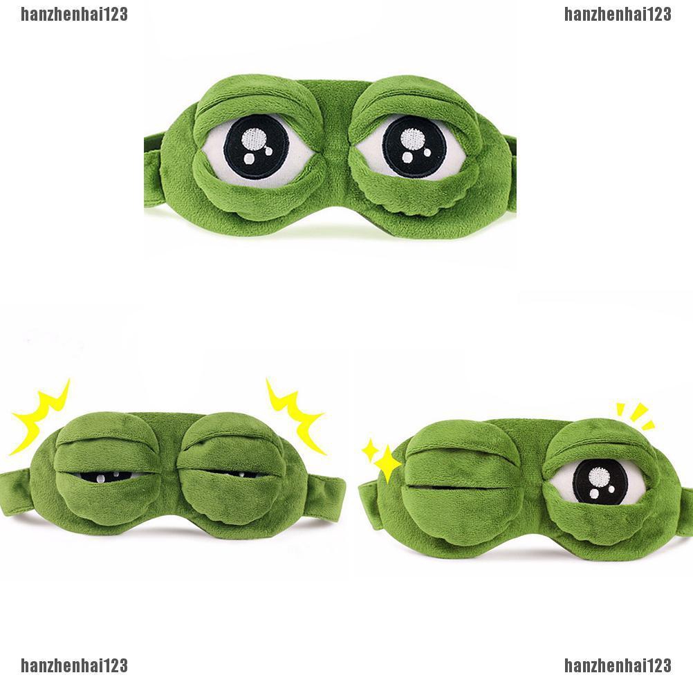 Penutup Mata Desain Kodok Sedih 3D Lucu Untuk Tidur