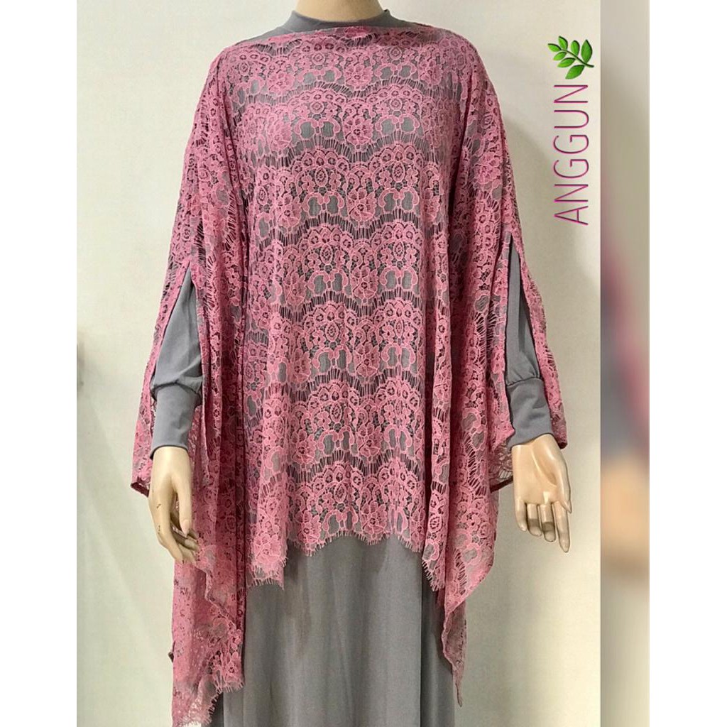 Blouse Brokat Outer Brukat Premium Import Pink Grey