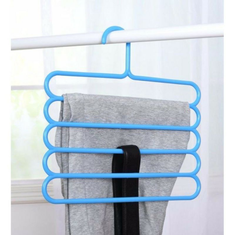 1 pcs Hanger 5 susun gantungan pakaian multifungsi hanger baju 5 layer