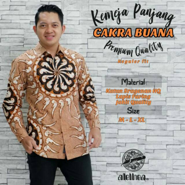 CAKRA BUANA PANJANG.Kemeja Batik Pria Modern