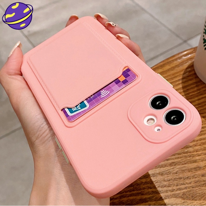 Soft Case TPU Dengan Holder Kartu Untuk iPhone 12 11 Pro Max Mini X XS Max XR SE2 7 8 Plus