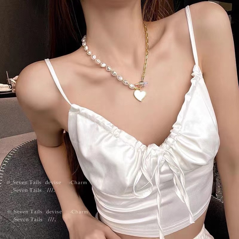 Manis cinta Keren mutiara kalung untuk wanita in Trendi 2021new cahaya mewah minoritas rasa desain k
