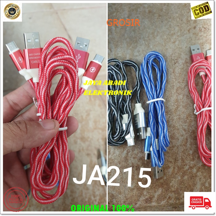 J215 KABEL DATA USB TYPE C SUPPORT 3A FAST CHARGING SPEED CHARGE FLASH CASAN FASTER QUICK quallcom charger hp handphone androit faster multi universal original qc tc BISA SEGALA JENIS HANDPHONE YANG MENGGUNAKAN TYPE C TERBUAT DARI SERAT LEBIH TEBAL