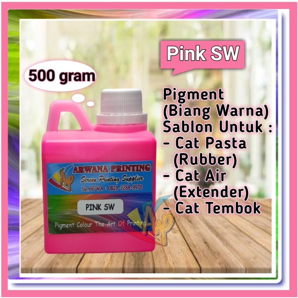 

Pigment Biang Warna Cat Sablon Pink SW 500 Gram