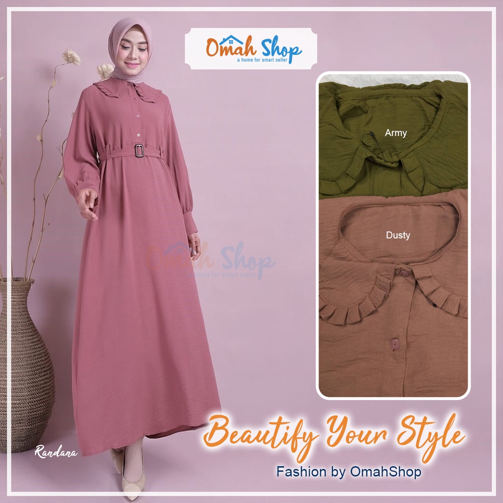 (COD/BAYAR DI TEMPAT) RANDANA Gamis Crinkle Muslim wanita Premium