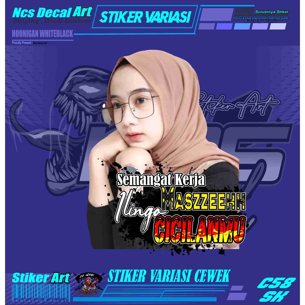 stiker mobil decal gambar cewek keren stiker cewek variasi motor - mobil stiker cewek