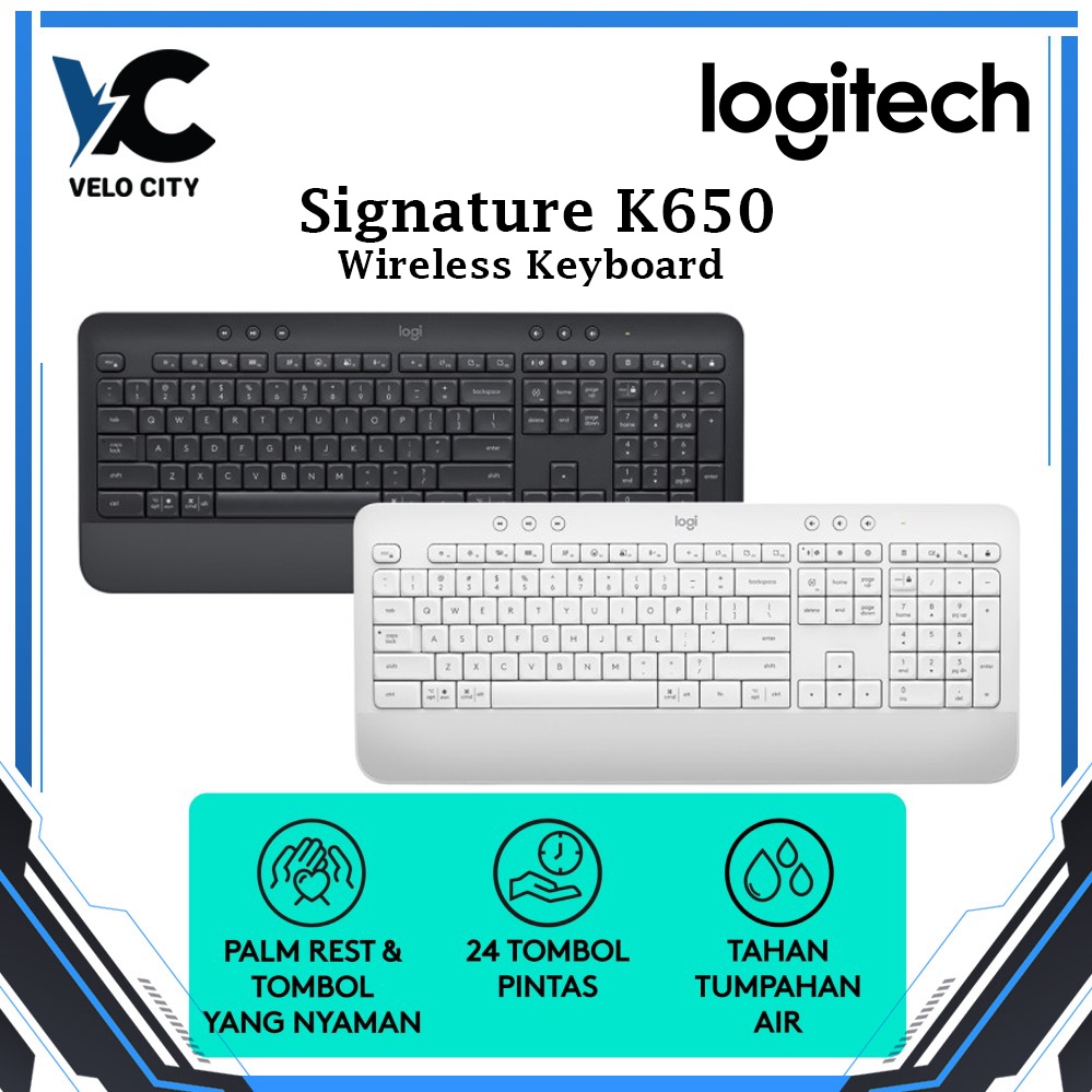 Logitech Signature K650 Keyboard Wireless Bluetooth Comfort Original Garansi Resmi