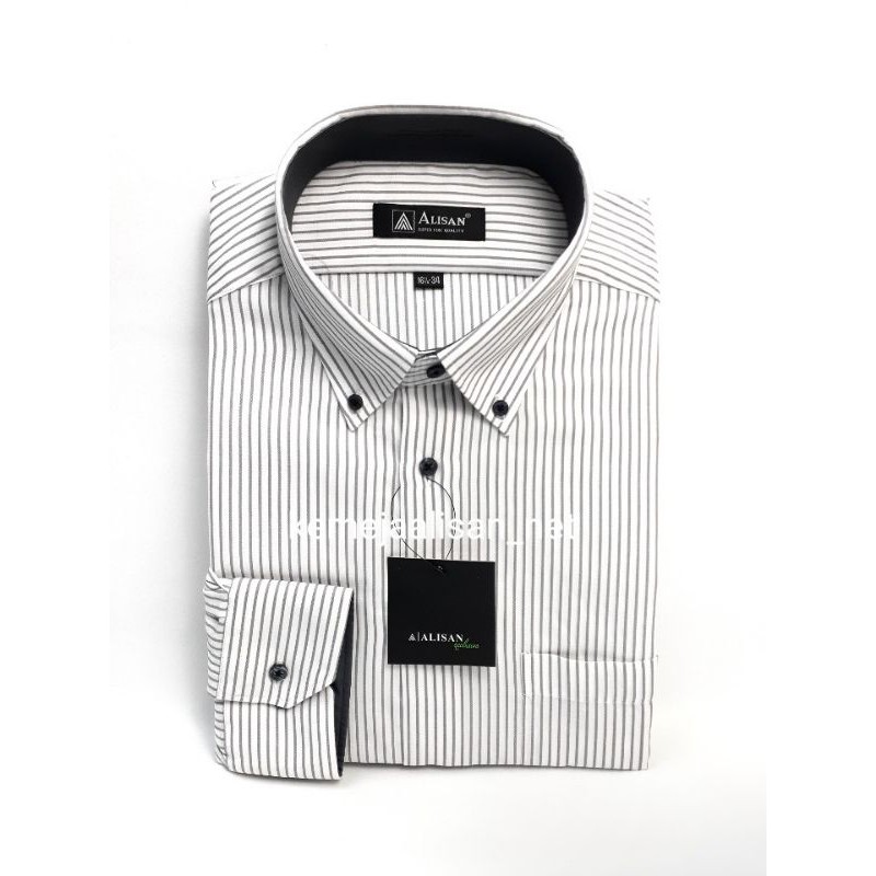 Alisan – Kemeja Alisan – Kemeja Alisan Reguler Lengan Panjang  Motif Kombinasi Spesial Size 16,5-34