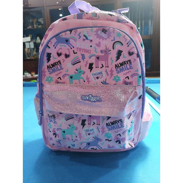 Smiggle unicorn pink Cloud junior backpack ransel