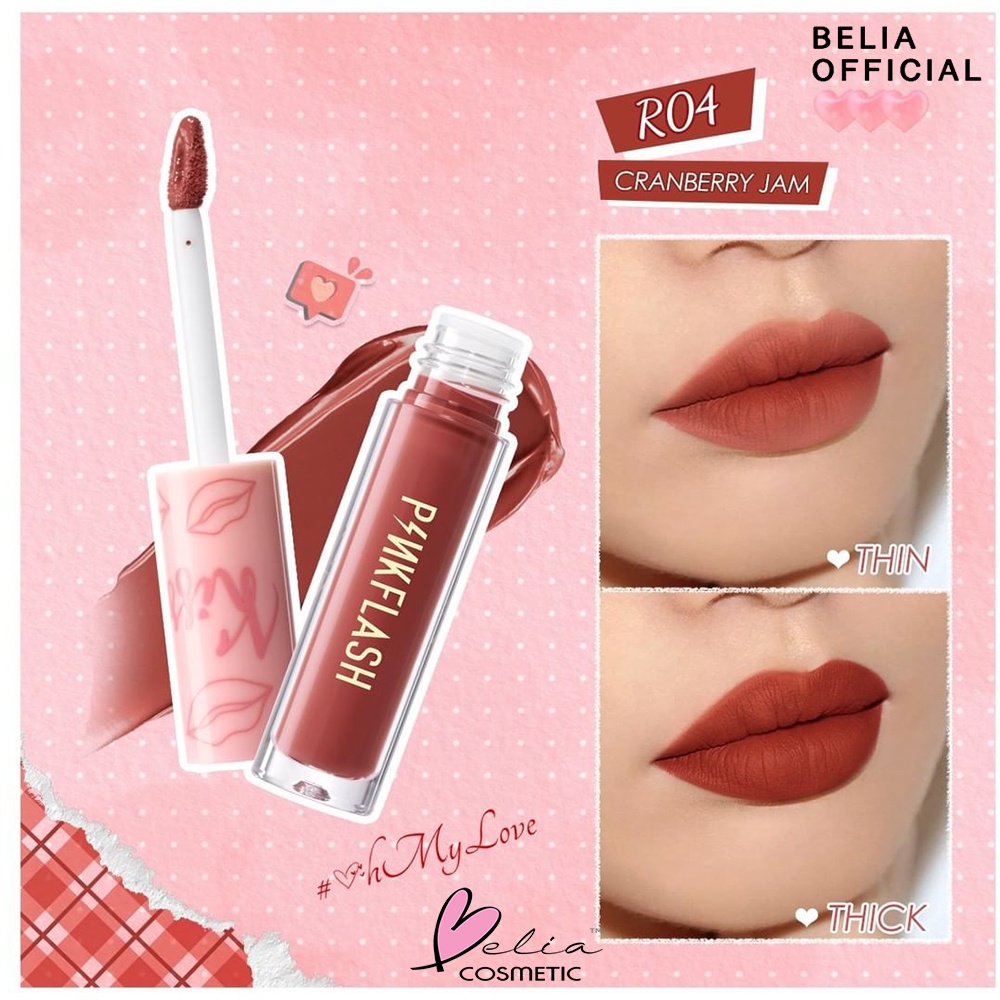 ❤  BELIA ❤ PINKFLASH KISS Lasting Matte Lip Cream OhMyKiss PF-L01 | Pink Flash | Matte | Lip Cream | BPOM