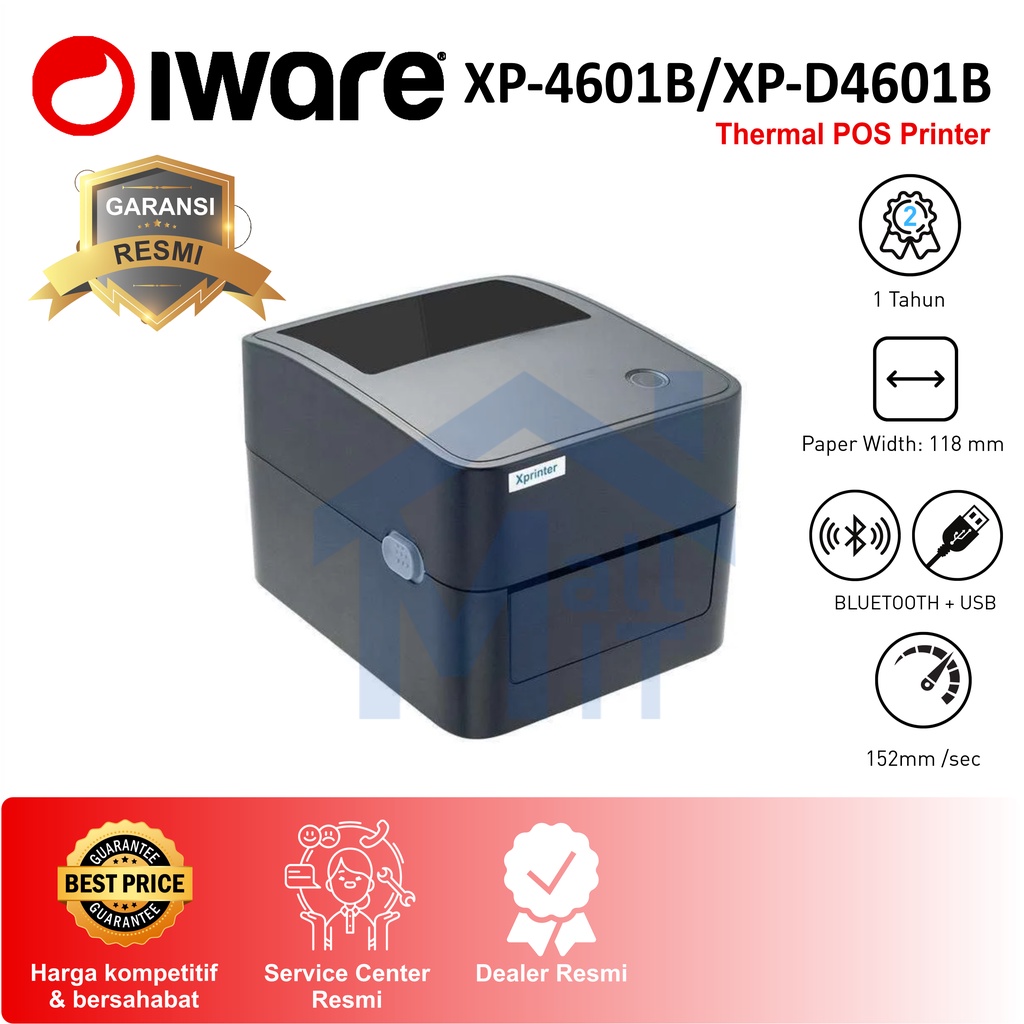 ( Bisa Cod) Printer Label IWARE Thermal Xprinter XP4601 XP-D4601 XP-4601 XP-D4601B