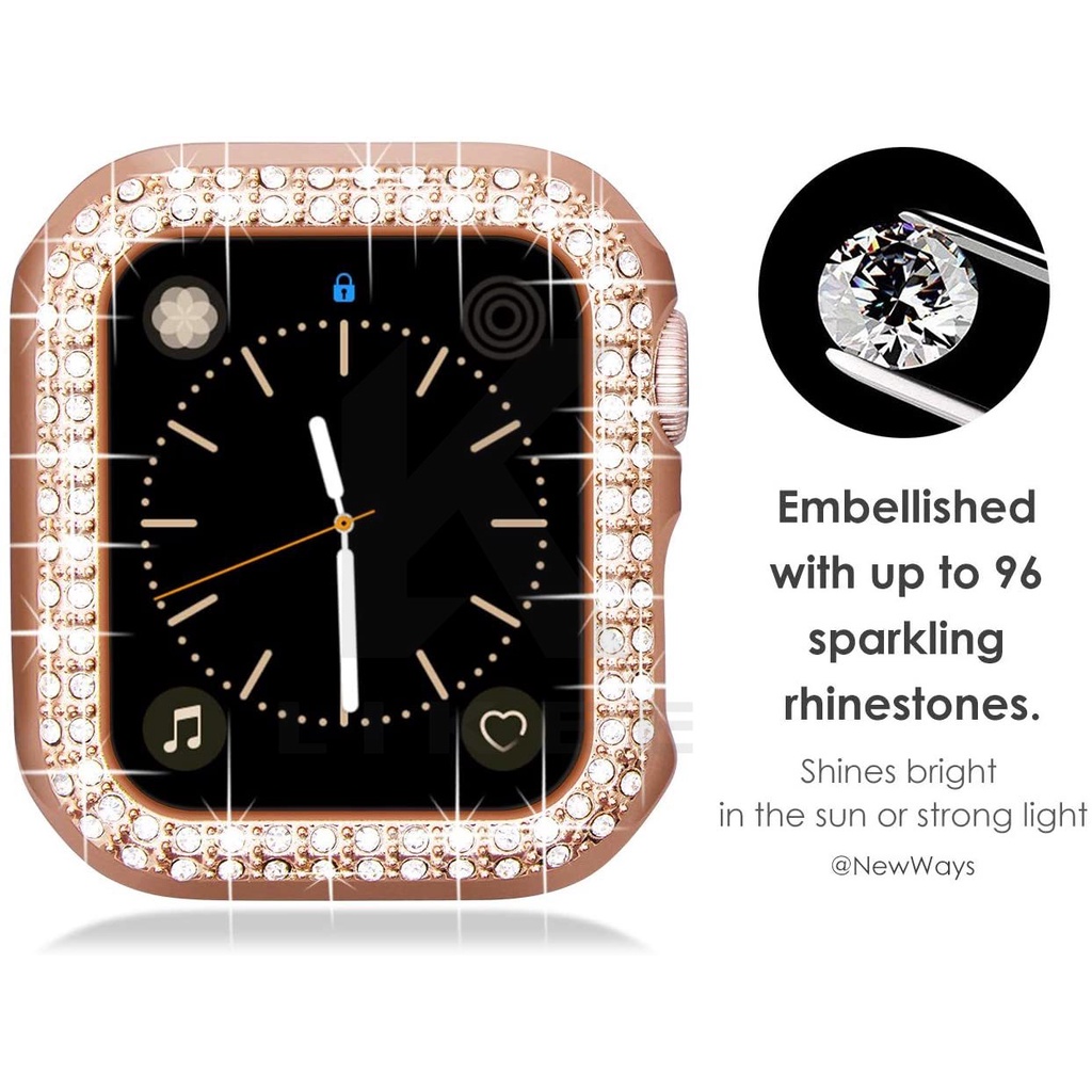 Diamond CaSE For Apple Watch7 41mm 45mm 44mm 40mm 42mm 38mm Bling Bumper Pelindung Cover iWatch Series7 3 4 5 6 se t500 x7 t5 t55 ft50 w26 w46 w56