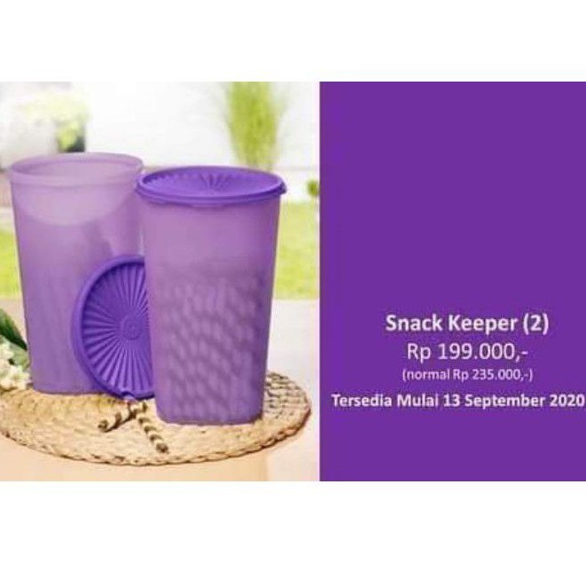 Toples tinggi snack keeper hijau ungu isi 2pcs