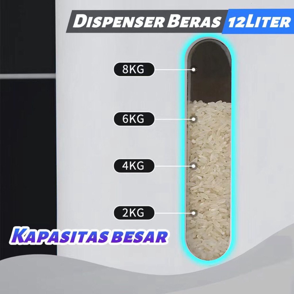 [DGB] DISPENSER BERAS 12KG TEMPAT BERAS RICE BOX OTOMATIS DENGAN WADAH PENCUCI BERAS