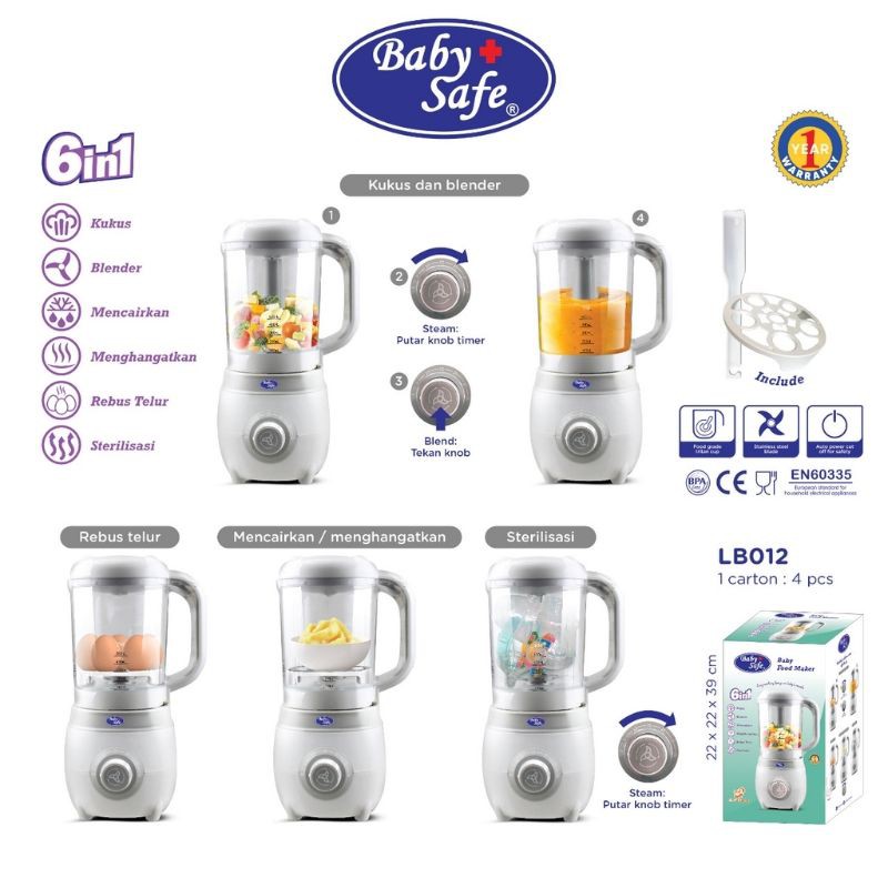 Baby Safe LB012  Baby Food Maker 6in1