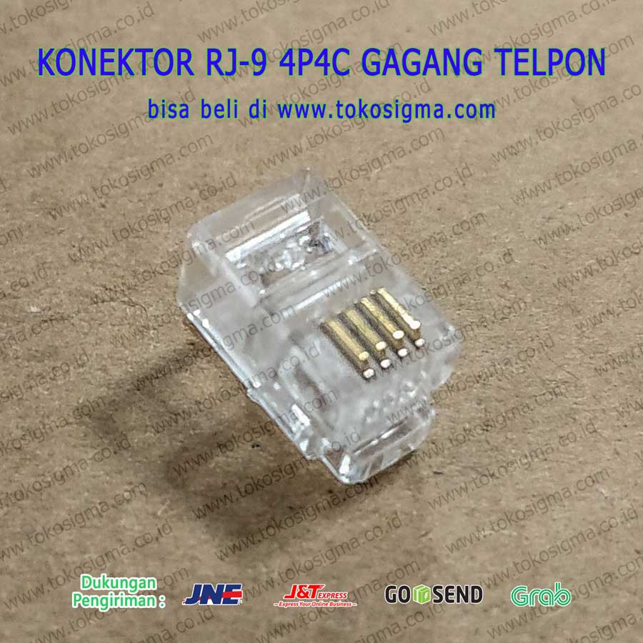 Konektor PLUG RJ-9 4P4C 4 Pin isi 20 pcs - RJ9 gagang telpon telp