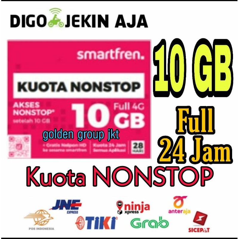 Perdana Smartfren 10GB Kuota NONSTOP 24Jam Full 4G