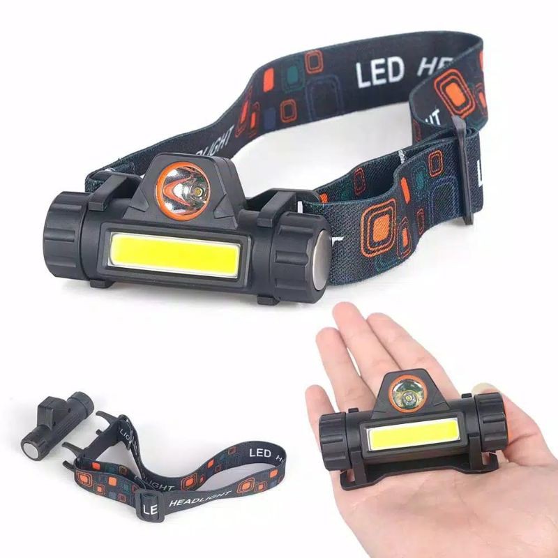 Senter Kepala Cas Magnet LED COB Rechargeable / headlamp sorot