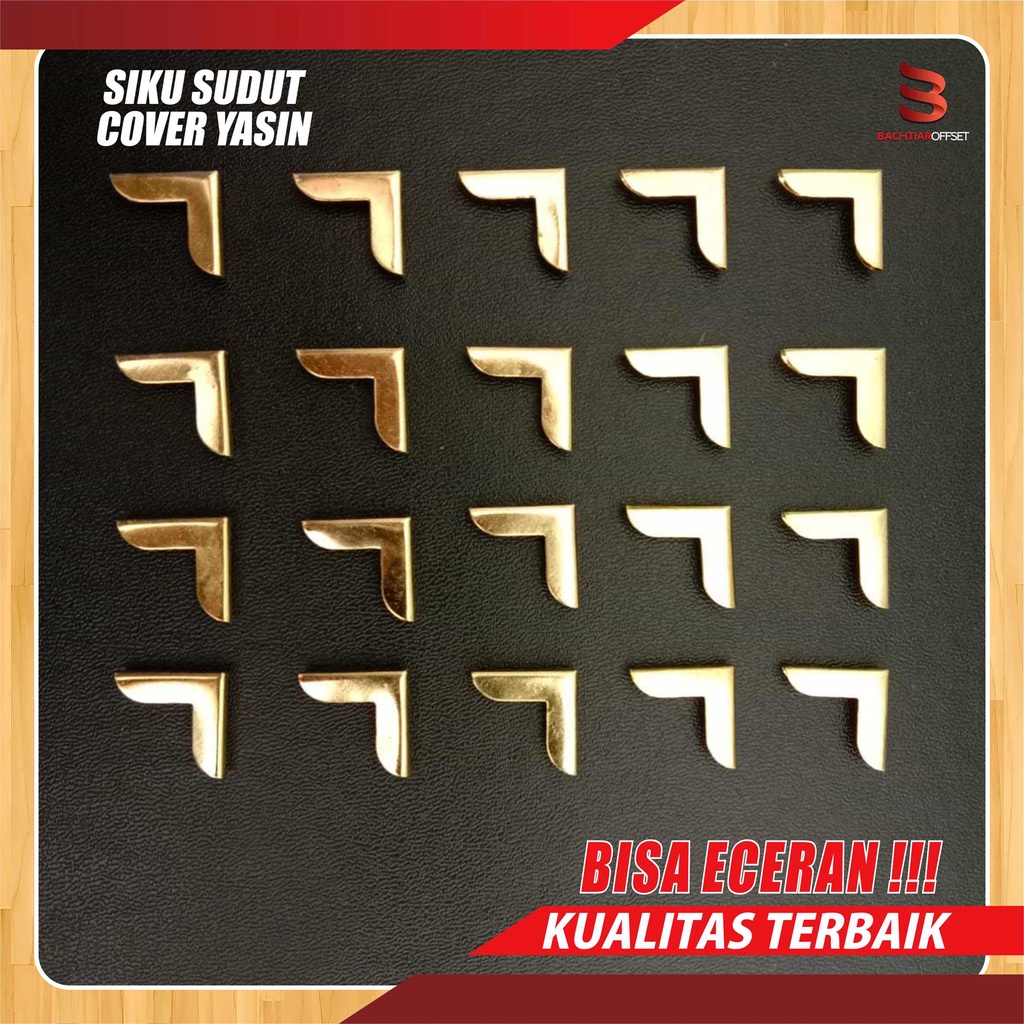 Siku sudut besi cover buku Yasin Emas/Perak - Gold Emas