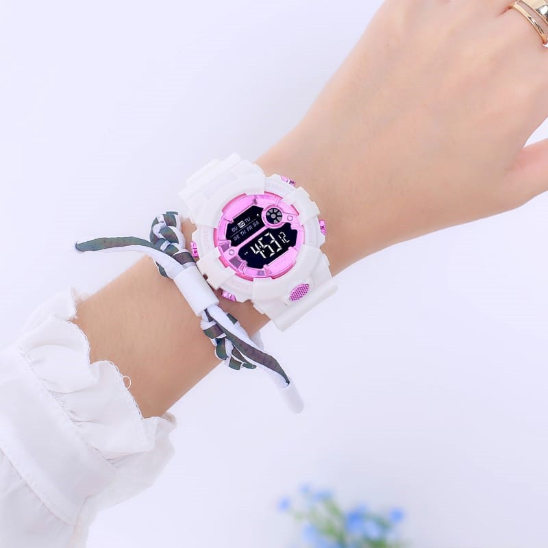 JAM TANGAN PRIA WANITA DIGITAL RUBBER SPORT BULAT LED GROSIR MURAH COUPLE ANAK REMAJA IMPORT J-011