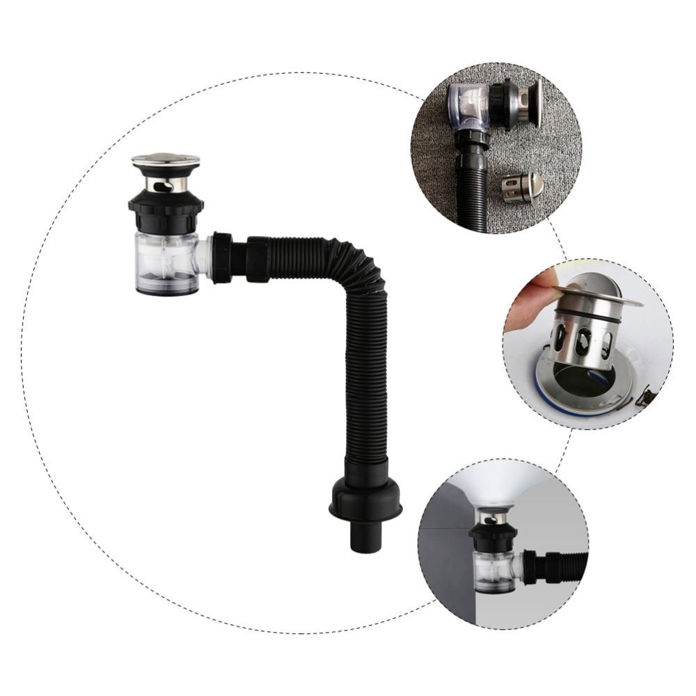 Bisa COD Saringan Lubang Bak Cuci Piring Sink Strainer Filter Anti Bau with Pipe - LOWESW DS380