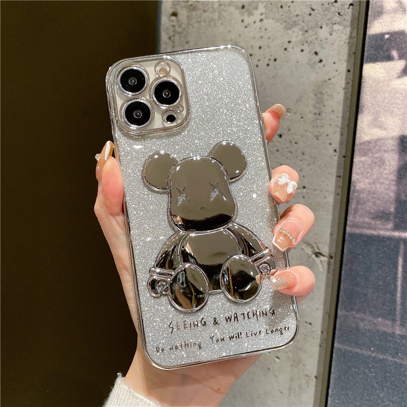 Casing Silikon Iphone 11 12 13 Pro Max x xs xr xsmax 7 / 8plus Motif violent bear shockproof