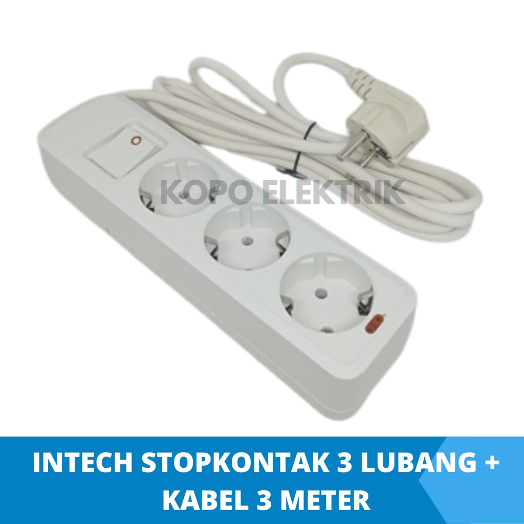 Intech Stopkontak 3 Lubang + Kabel 3 Meter