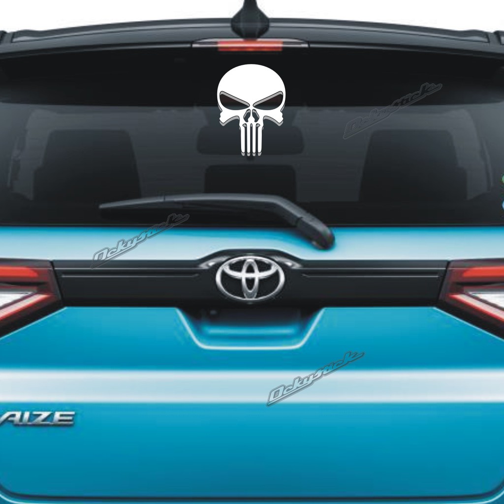 Cutting Sticker Kaca Belakang SKULL PUNISHER Stiker Mobil Shopee Indonesia