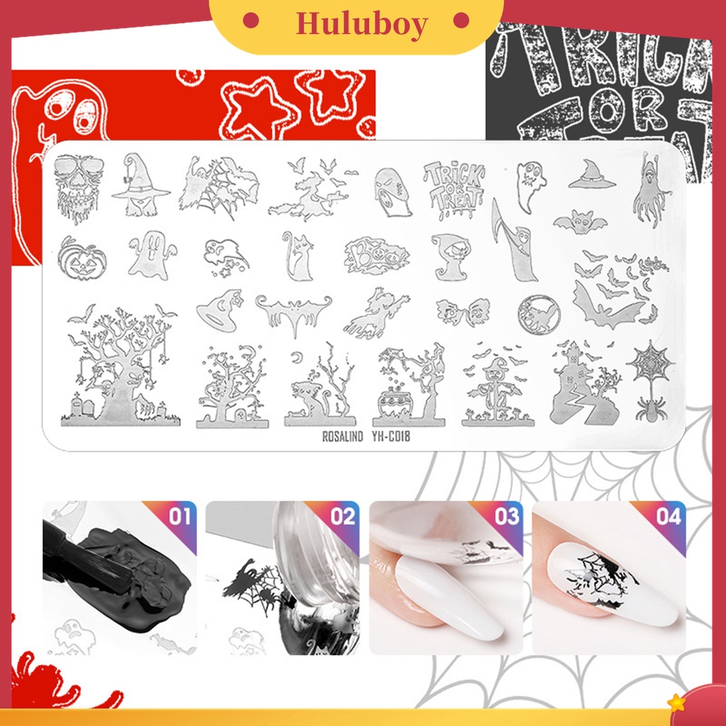 Huluboy Huluboy♡ Plat Stempel Kuku Aneka Motif Anti Karat Untuk Salon