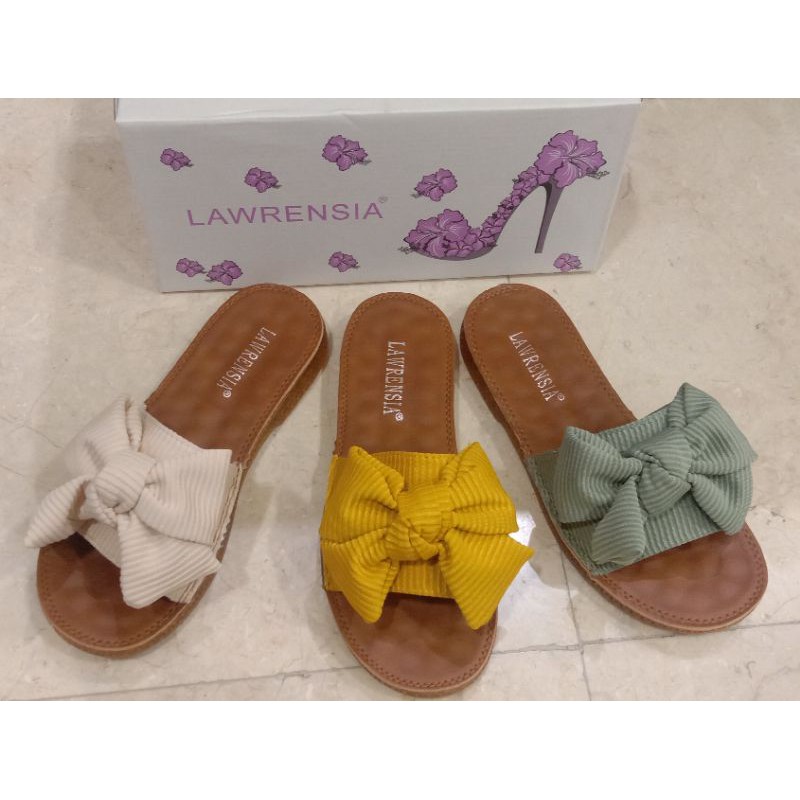 slip on bow sandals