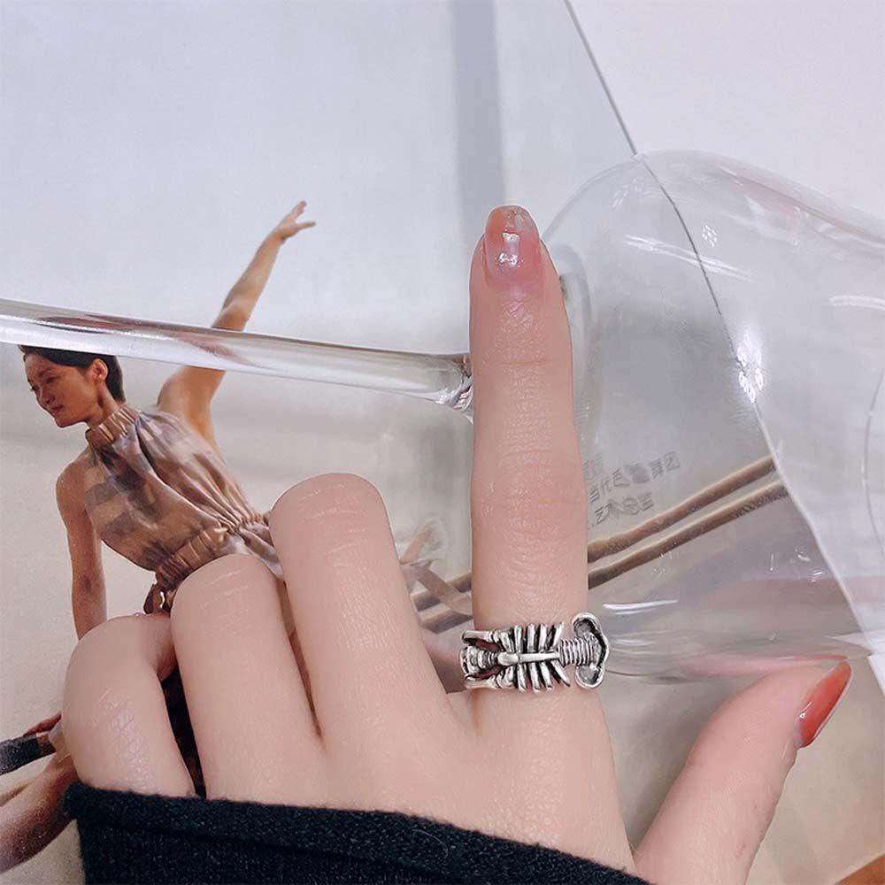 [Elegan] Cincin Terbuka Tengkorak Punk Hip Hop Hadiah Hari Valentine Tembaga Untuk Pria Wanita Vintage Knuckle Ring