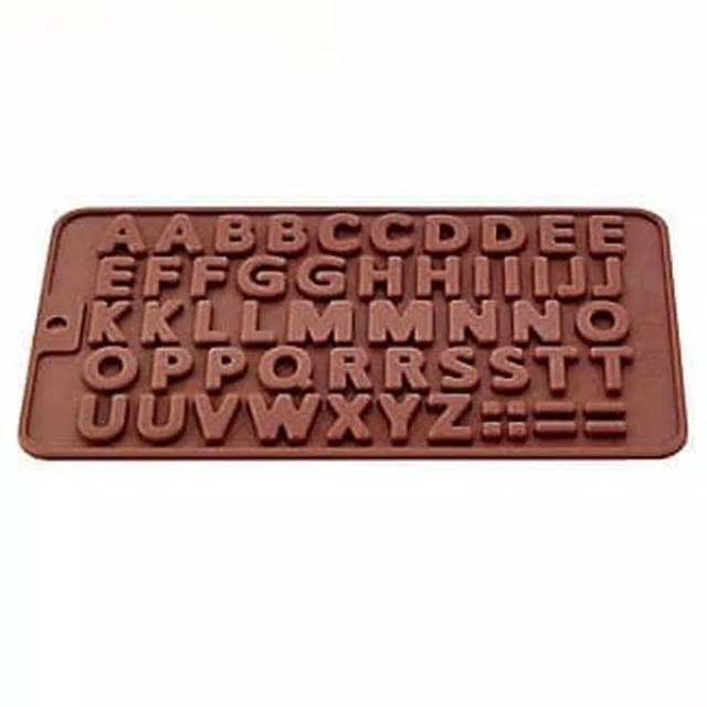 Cetakan Coklat Silikon Huruf Alfabet Besar Es Batu Puding Silicone Mold