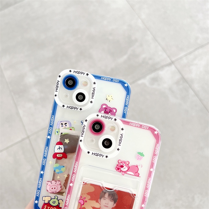 Soft Case Pelindung Anti Jatuh Motif Kartun Untuk iPhone 14 13 12 Pro MAX 11 X XR XS MAX 7 8 Plus