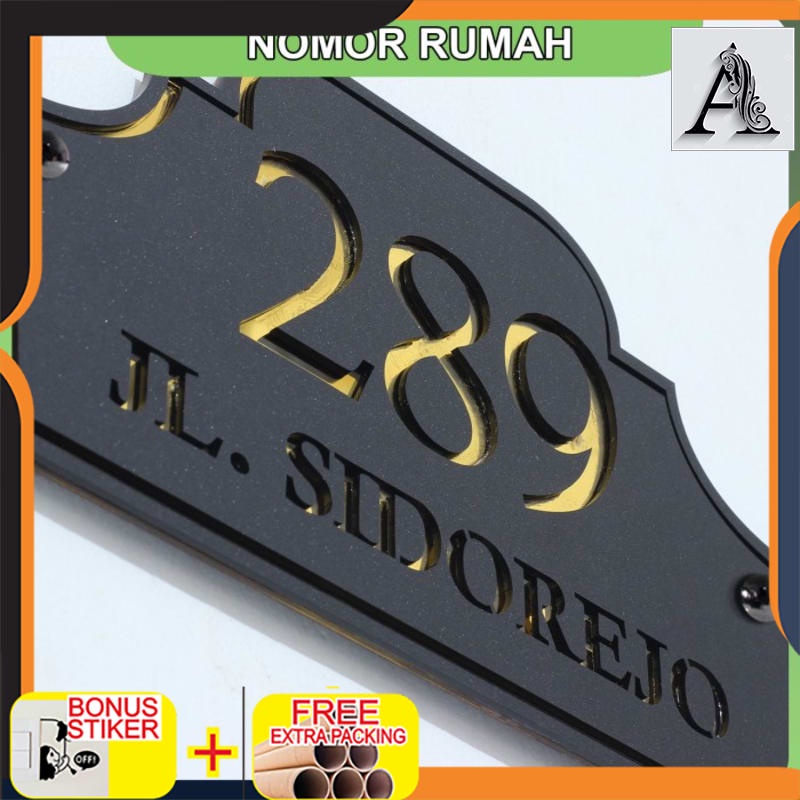 

Promo Nomor Rumah Akrilik GOLD Mirror Design 03