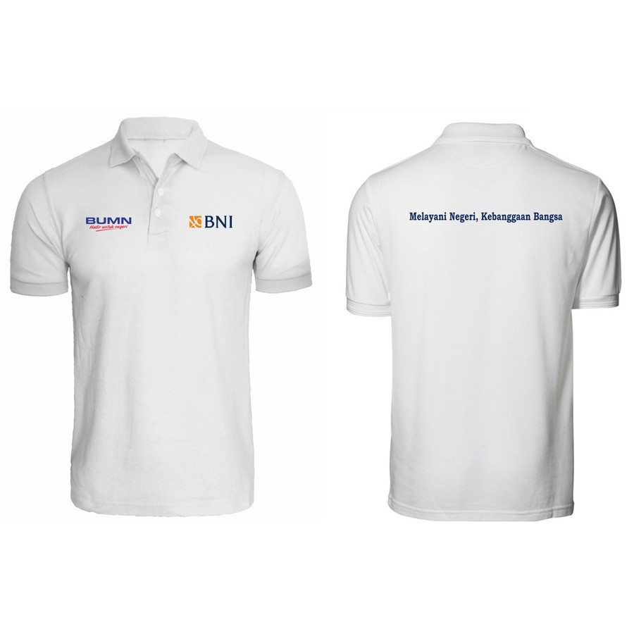 Poloshirt BANK BNI 46 BUMN logo BARU - Kaos Polo BNI 46 BUMN - Kaos BNI 46 - Polo BANK BNI 46 - Polo