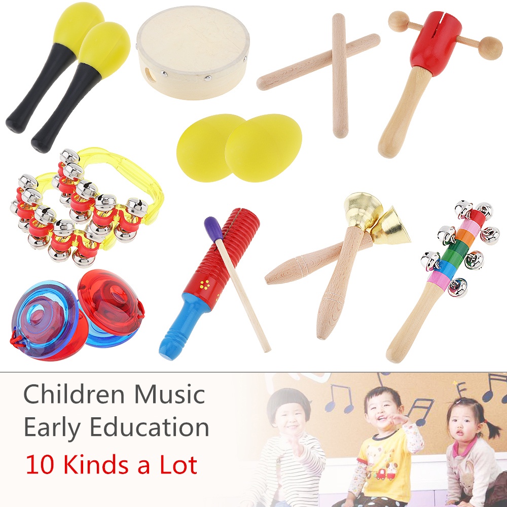 Set Mainan Edukasi Dini Anak Model Alat Musik Perkusi Drum Multi Warna 6 10 Jenis