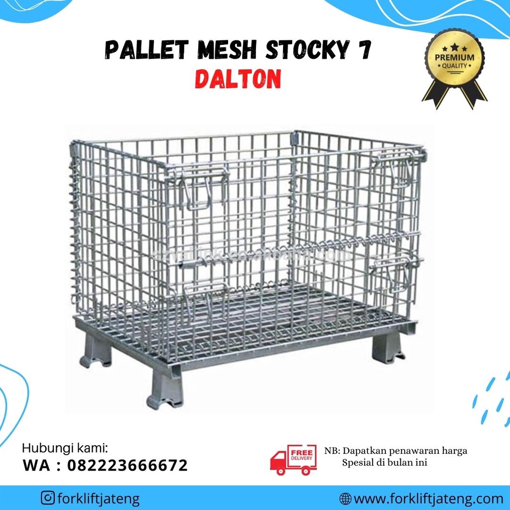 PALLET MESH STOCKY 7 DALTON / KERANJANG BESI  LIPAT 1500 KG DALTON