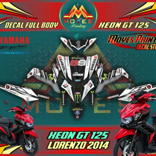 Yamaha sticker Motor Xeon Gt Decal striping fulbody Xeon Lorenzo keren