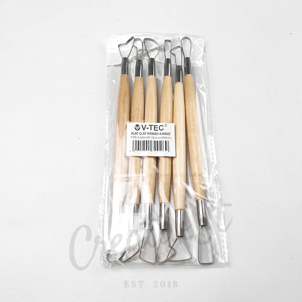 

V-TEC Clay Tool Set 6 Pcs E0026-6/8" Alat Sculpt Alat Ukir