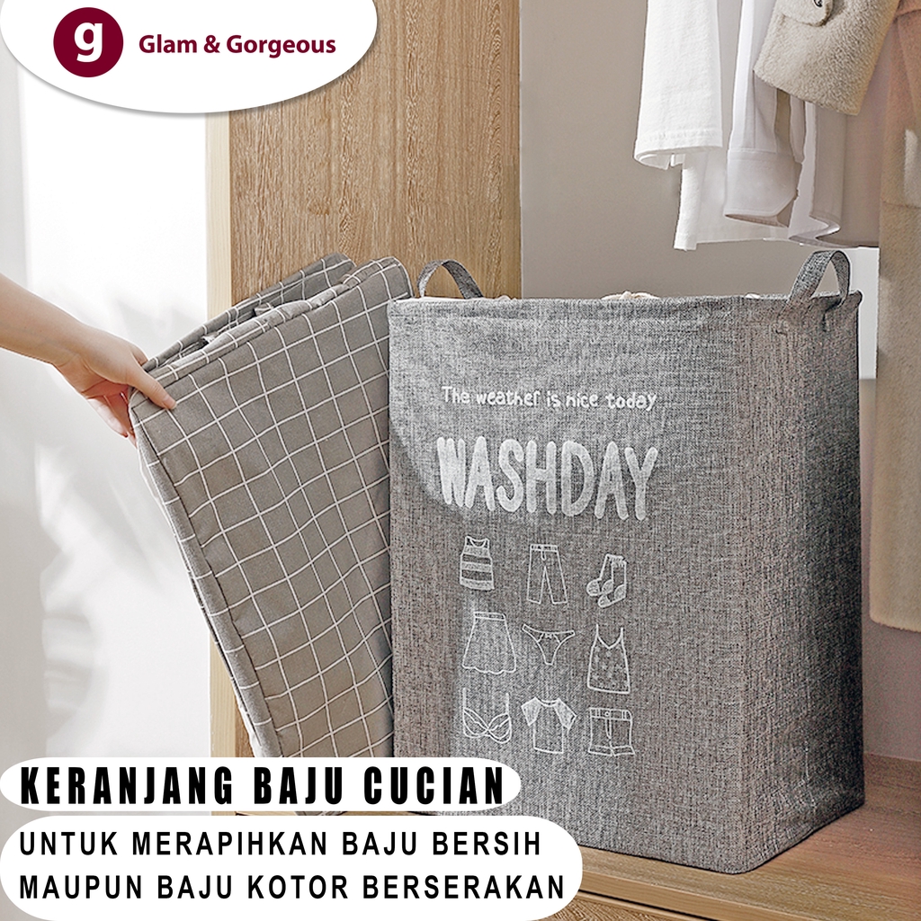 Keranjang Baju Kotor Cucian Keranjang Pakaian Laundry Basket KB016